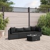 vidaXL Patio Sofa Set with Cushions Lounge Setting Outdoor Furniture Poly Rattan - Black - 2 of 4