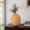 Decorative Round 3D Printed Vase for Living Room Decor - Stylish Home Decor Accent for Office Spaces, Bedroom, or Table Decor - 8", Yellow - 3 of 4