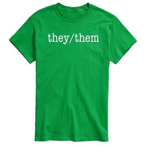 Men's - Instant Message - They Them Pronouns Short Sleeve Graphic T-Shirt - 1 of 4