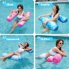 Jasonwell 2-Pack Hammock Pool Floats for Adults - 4-in-1 Multi-Purpose Inflatable Lounge Floats, PVC, Blue & Pink, Large - 2 of 4