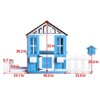 KWPZQEB Outdoor Play House for Kids, Wooden Playhouse w/ Picnic Bench&Flowerpot Holder, Mailbox&Half-Open Door&Fence, Cottage Playhouse for Backyard - 3 of 4