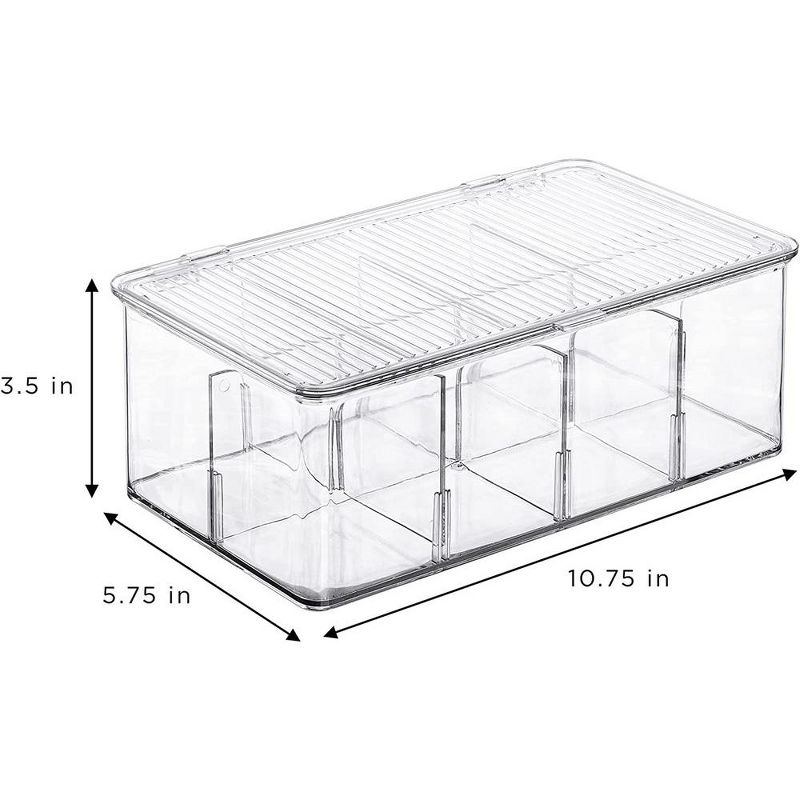 Sorbus Storage Bins For Pantry With Dividers & Lids (2 Pack), 5 of 7