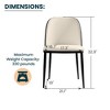 LeisureMod Tule Modern Dining Chair Set of 2 with PU Leather, Velvet, or Suede Seat and Black Steel Frame – Kitchen, Dining Room, Home, Cafe, Seating - 4 of 4