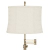 360 Lighting Westbury 36" Tall Skinny Large Traditional End Table Lamp Swing Arm Gold Antique Brass Finish Single Kolding White Shade Living Room - 2 of 4