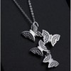 925 Sterling Silver Long Zircon Butterfly Necklaces Pendant Fashion Sterling Silver Jewelry Statement Chain Necklace for Women Ladies Girls Gifts - 4 of 4