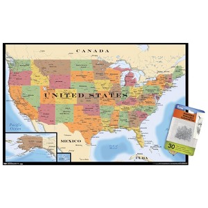 Trends International Map - USA Unframed Wall Poster Prints - 1 of 4