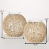 9.25"H Sullivans Woven Rattan And Glass Vases Set of 2, Natural - 4 of 4