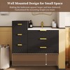KWPZQEB Wall Mounted Floating Cabinet with Ceramic Sink & Side Cabinet Combo, Rectangular Vanity W/ Drawers & Door, Storage Cabinet for Bathroom - 2 of 4