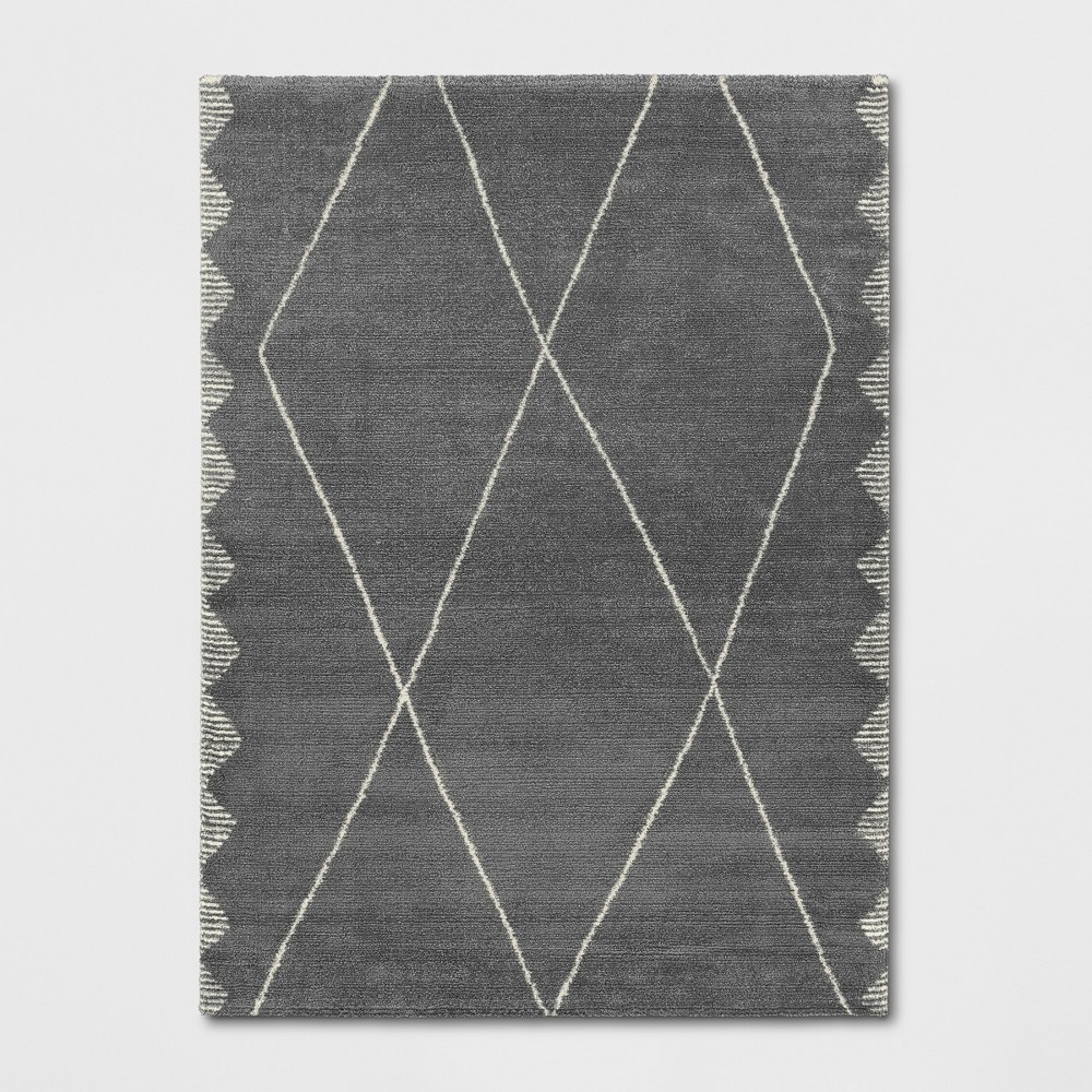 5'X7' Glacier Diamond Woven Area Rug Charcoal Heather - Project 62™