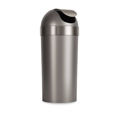 Pewter 16-Gallon Swing Top Kitchen Trash Can