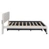 Okak Queen Elegant Platform Bed Frame with Upholstered and Brick Pattern Headboard Linen Fabric Bed with Twin Trundle No Springs Required, Beige - 4 of 4