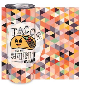 Elanze Designs Tacos Spirit Animal Orange Geometric 20 ounce Stainless Steel Travel Tumbler - 1 of 4