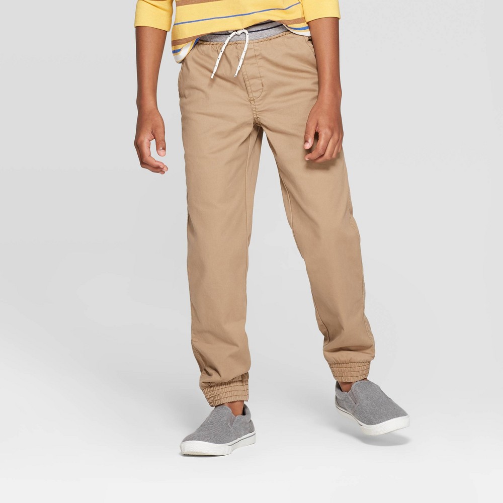 Boys' Stretch Pull-On Fit Jogger Pants - Cat & Jack™ Beige 14