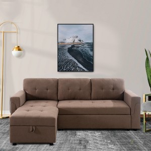 Home Imports Emporium Reversible Sleeper Sectional Sofa Storage Chaise - 1 of 4