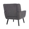 Teddy Fabric Accent Chair with Ergonomic Inclining Back, Living Room, Bedroom, Home Office Chair, Solid Wood Legs - 3 of 4
