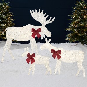 Best Choice Products 4ft 3-Piece Lighted 2D Christmas Moose Set Outdoor Décor w/ 195 LED Lights, Stakes - 1 of 4