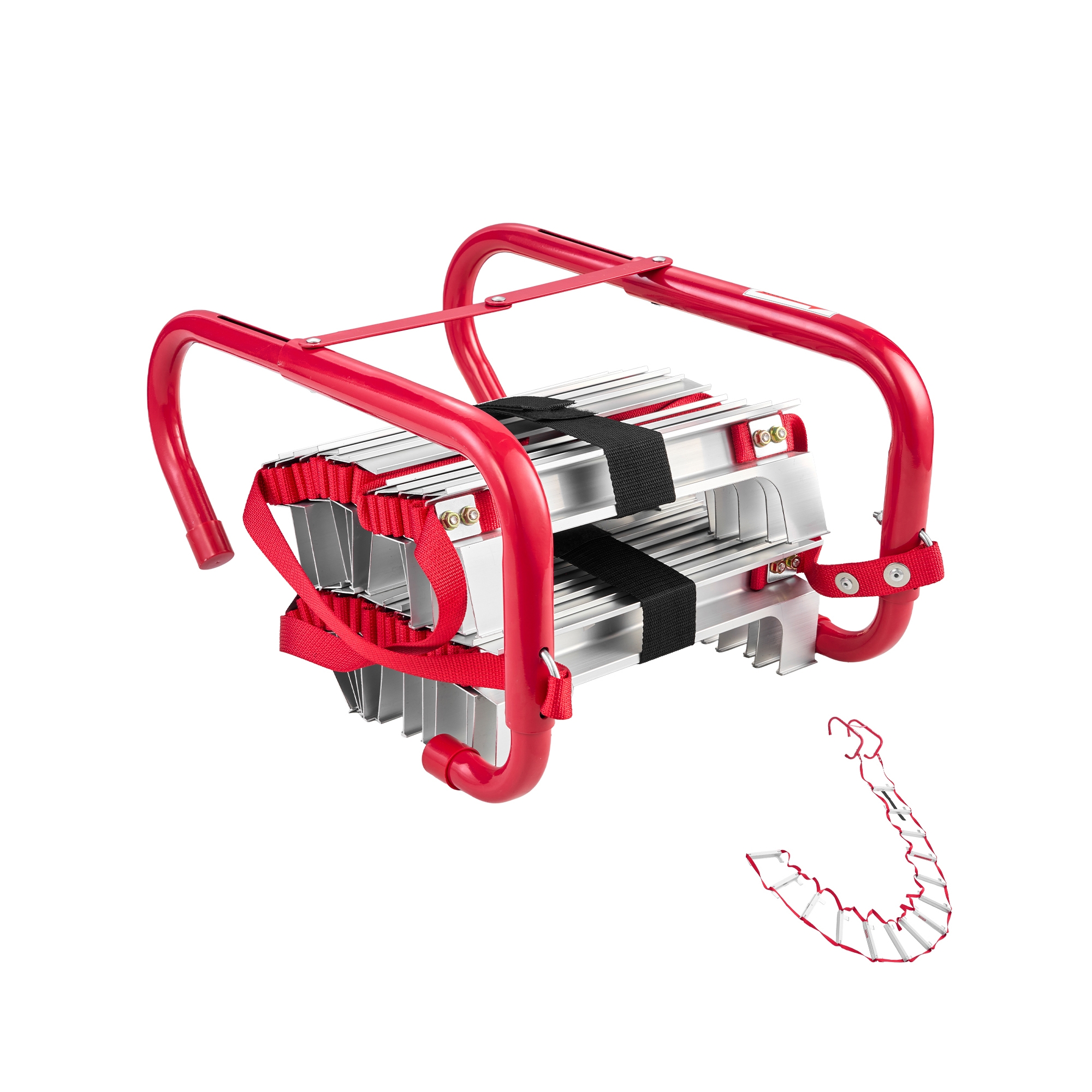 VEVOR Fire Escape Ladder, 2-Story 13FT Retractable Emergency Fire Ladder, Lightweight Aluminum Alloy Safety Escape Ladders,Multicolor
