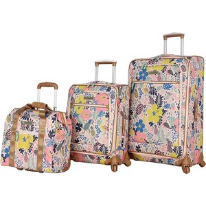 Lily Bloom Trop Pineapple 3 Piece Softside Luggage Suitcase Set (Carry On, Checked, Underseat Bag) - 1 of 1
