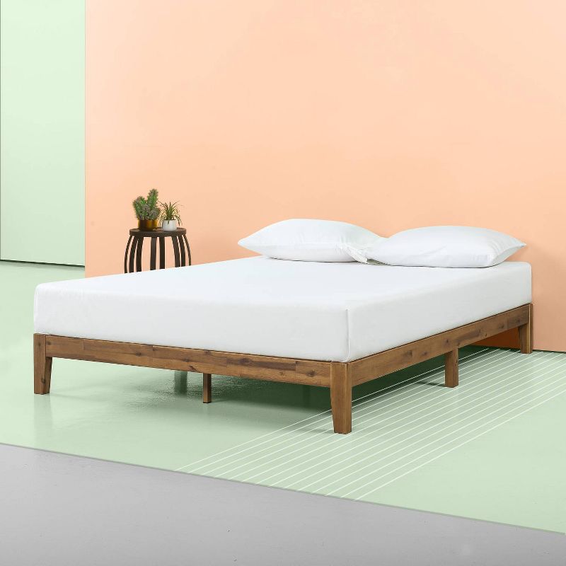 Lucinda 10" Wood Platform Bed Frame Brown - Zinus, 1 of 8