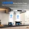 RAPSUAR 30 inch Range Hood Under Cabinet, 1200 CFM with 4-Speed Gesture Sensing & Touch Control, Stainless Steel Kitchen Stove Vent Hoods - 3 of 4
