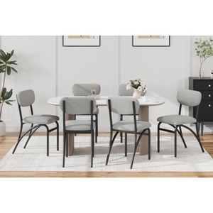Modern Upholstered Kitchen Dining Room Chairs , Dining Chairs with Arched Metal Legs for Kitchen Living Room - 1 of 4