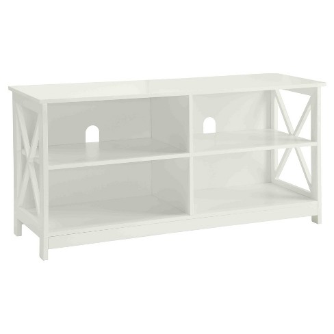 Accentuations Modern Uppsala Tv Stand With 3-Shelves And 2-Drawers In White 
