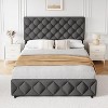 Bed Frame with 4 Storage Drawers, Linen Upholstered Platform Bed Frame with Headboard and Footboard - 3 of 4