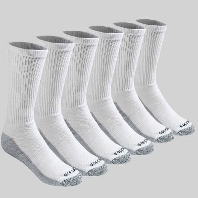 Dickies Dri-tech - Calcetines altos con control de humedad para hombre,  paquete múltiple, color blanco (12 pares), talla de zapato: 6-12, Blanco  (12