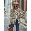 Clearlove Plaid Shirts for Women Oversized Button Down Lapel Blouse with Pockets - 2 of 4