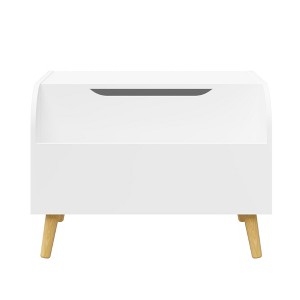 Kids Toy Box Chest Bench With Front Bookshelf Flip-Top Lid Safety Hinge Wooden Toy Storage Organizer For Playroom Kids Room - 1 of 4