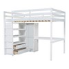 TIRAMISUBEST Full Size Loft Bed with Built-in Wardrobe, Desk and Storage Shelves, Solid Wood Loft Bedframe with 2 Storage Drawers and Ladder - 4 of 4