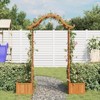 VidaXL Garden Arch with Planters, Arch Trellis, Wooden Pergola, for Climbing Plants Weddings Parties - 3 of 4