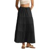 Womens High Waist Elastic Tie Waist Flowy Elegant Midi Skirt - 3 of 4