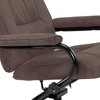 vidaXL Faux Suede Leather Swivel Recliner and Ottoman Set - Adjustable Backrest, Easy-to-Clean Brown Leatherette Upholstered Armchair - 4 of 4