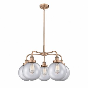 Beacon - 5 Light Stem Hung Chandelier In Art Deco Style-17.38 Inches Tall and 26 Inches Wide - 1 of 1