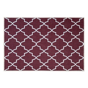 Sussexhome Lattice Collection Cotton Heavy Duty Low Pile Area Rug , 2' x 3' - 1 of 4