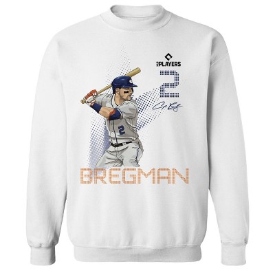 MLBPA Men's Bregman Pw Houston Astro Team Spirit Alex Bregman Long Sleeve Graphic Cotton Pullover Sweatshirt - White M