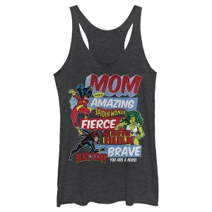 Women's Marvel Retro Heroic Mom Racerback Tank Top - 1 of 3