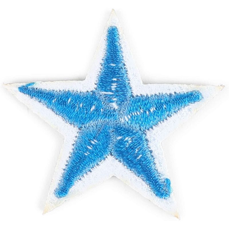 Bright Creations 50-Pack Small Blue Star Embroidery Iron On Patches, Sewing Appliques (1.4 x 1.4 in), 3 of 8