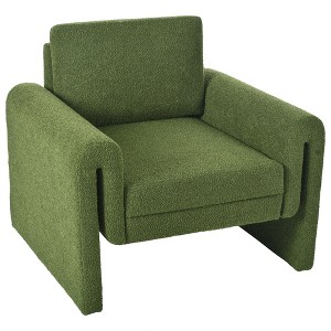 31.25'' Boucle Upholstered Modern Accent Chair with Round Arms and Sturdy Support for Living Room - 1 of 4