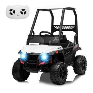 12V Kids Ride On Dump Truck with Remote Control & Sun Shade | Electric Car with LED Lights & Shock Absorption - 1 of 4