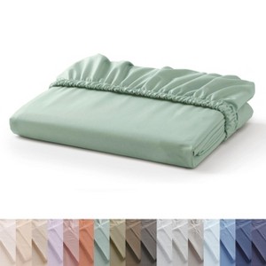 LISM 100% Cotton Fitted Sheet Deep Pocket Fitted Sheet, Fits Mattress Upto 16" - 1 of 4