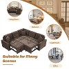 CIPACHO 82.6" L-shape Sofa Bed Pull-out Sleeper Sofa with Wheels, USB Ports, Power Sockets for Living Room, Brown - 4 of 4
