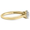 14K Yellow Gold Plated Silver 1/10 Cttw Round-Cut Diamond Heart Engagement Ring - 2 of 4