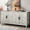 TIRAMISUBEST Vintage 4-Door Buffet Cabinet - Lacquered Wood Storage Sideboard for Entryway, Living Room & Dining Room, Farmhouse Style - 2 of 4