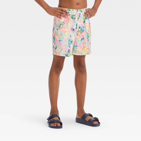 Boys' Grounded Tie-Dye Swim Shorts - Cat & Jack™ M