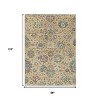 Gold Beige And Pale Aqua Floral Washable Indoor Outdoor Area Rug - 3 of 4