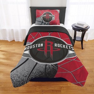 Sweet Home Collection NBA Houston Rockets Comforter & Pillow Sham Set - 1 of 3