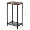 Costway 2-Tier Industrial Side End Accent Telephone Table w/Mesh Shelf Rustic Brown - image 3 of 4