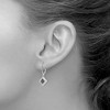 Black Bow Jewelry Blue & White Diamond Small Square Sterling Silver Lever Back Earrings - 3 of 4